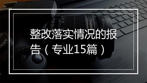 整改落实情况的报告（专业15篇）