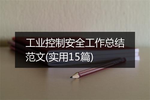 工业控制安全工作总结范文(实用15篇)