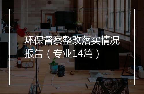 环保督察整改落实情况报告（专业14篇）