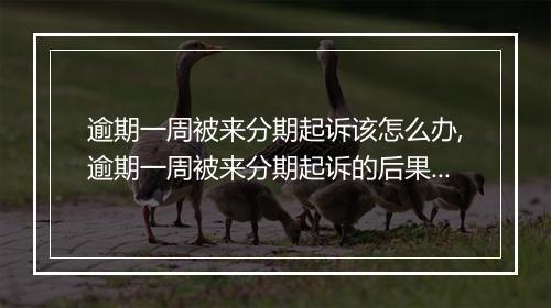 逾期一周被来分期起诉该怎么办,逾期一周被来分期起诉的后果及应对