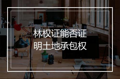 林权证能否证明土地承包权