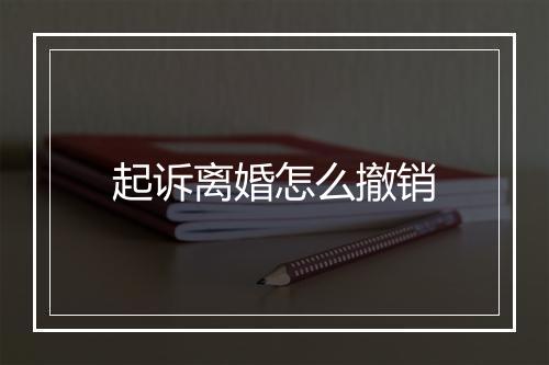 起诉离婚怎么撤销
