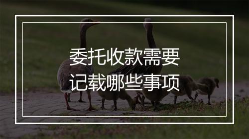 委托收款需要记载哪些事项