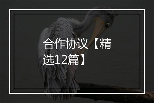 合作协议【精选12篇】