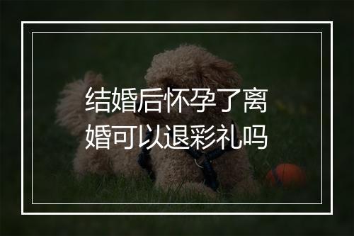 结婚后怀孕了离婚可以退彩礼吗
