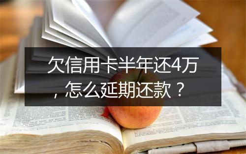 欠信用卡半年还4万，怎么延期还款？