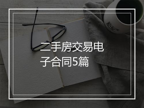 二手房交易电子合同5篇