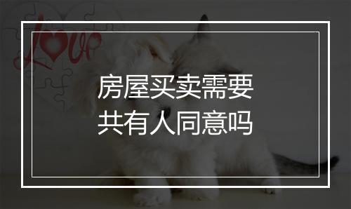 房屋买卖需要共有人同意吗