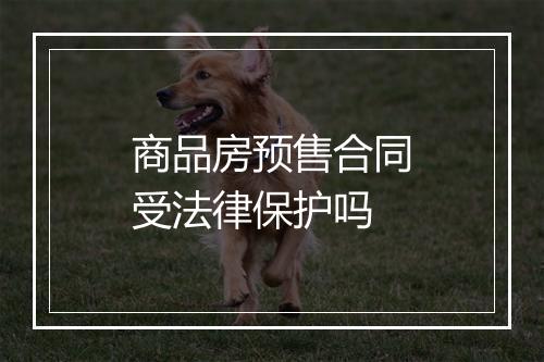 商品房预售合同受法律保护吗