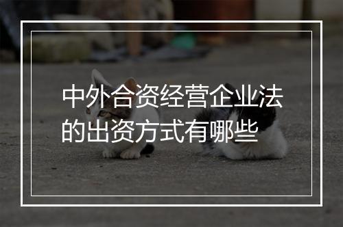 中外合资经营企业法的出资方式有哪些