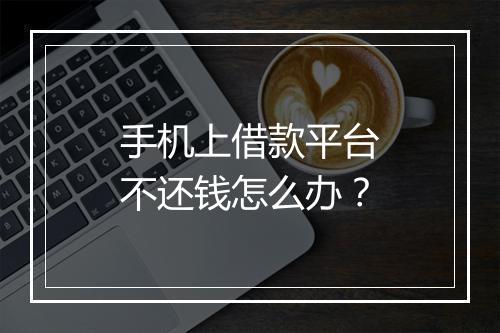 手机上借款平台不还钱怎么办？