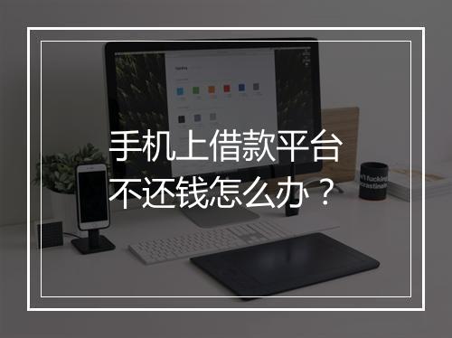 手机上借款平台不还钱怎么办？