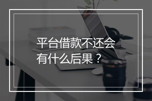 平台借款不还会有什么后果？