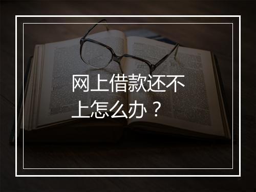 网上借款还不上怎么办？