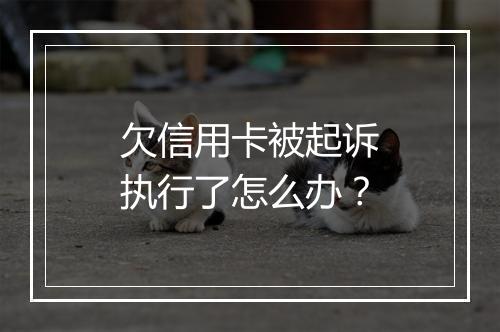 欠信用卡被起诉执行了怎么办？