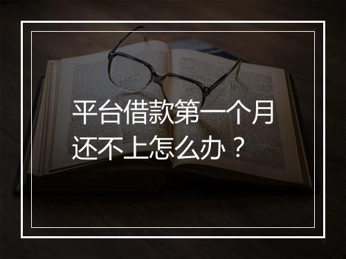 平台借款第一个月还不上怎么办？