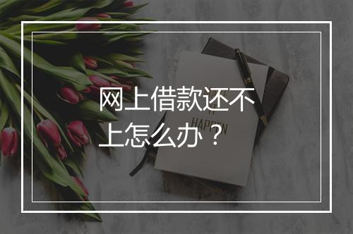 网上借款还不上怎么办？