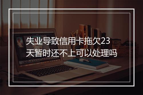 失业导致信用卡拖欠23天暂时还不上可以处理吗