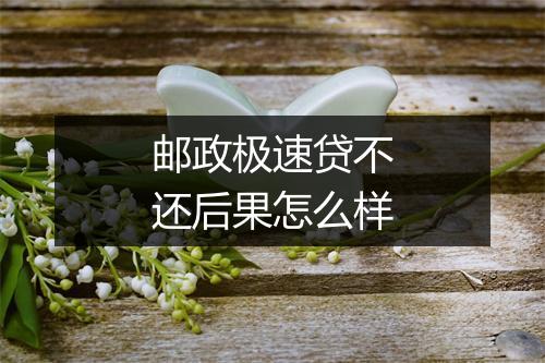 邮政极速贷不还后果怎么样
