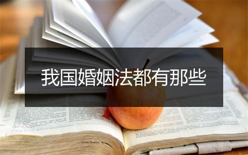 我国婚姻法都有那些