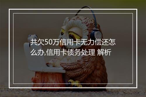 共欠50万信用卡无力偿还怎么办,信用卡债务处理 解析