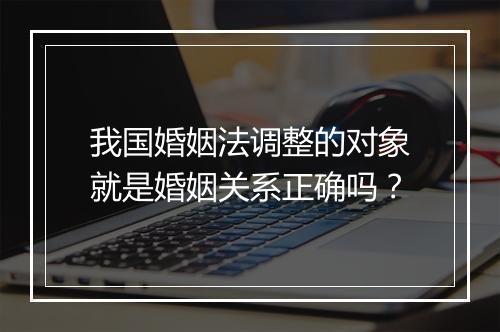 我国婚姻法调整的对象就是婚姻关系正确吗？