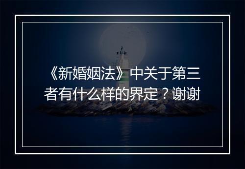 《新婚姻法》中关于第三者有什么样的界定？谢谢