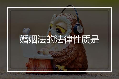 婚姻法的法律性质是