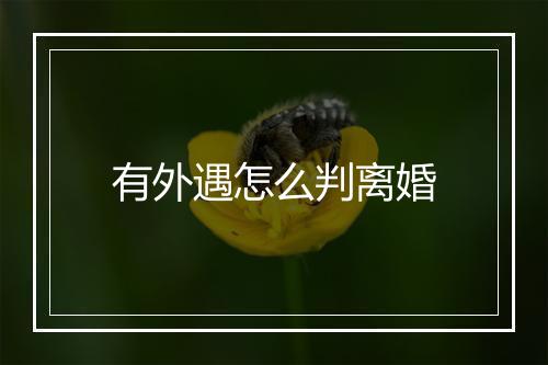 有外遇怎么判离婚