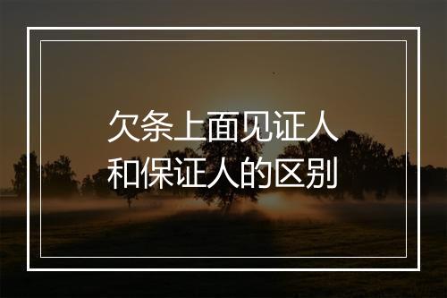 欠条上面见证人和保证人的区别