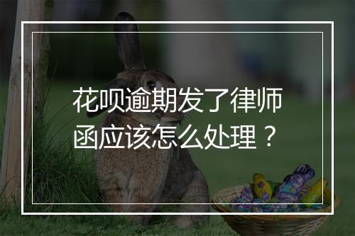 花呗逾期发了律师函应该怎么处理？