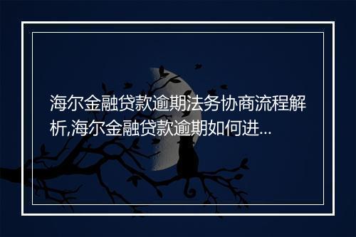 海尔金融贷款逾期法务协商流程解析,海尔金融贷款逾期如何进行法律协商