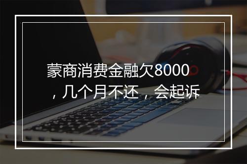 蒙商消费金融欠8000，几个月不还，会起诉