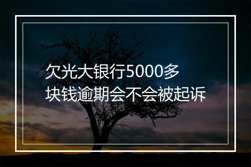 欠光大银行5000多块钱逾期会不会被起诉