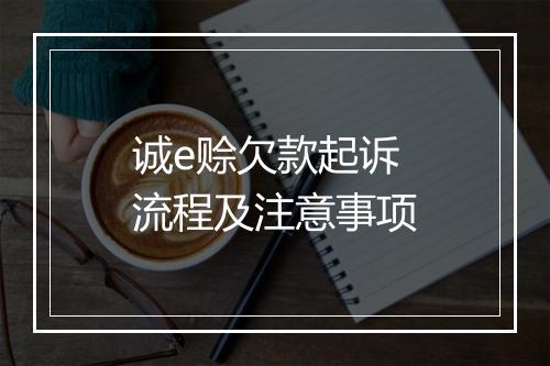 诚e赊欠款起诉流程及注意事项