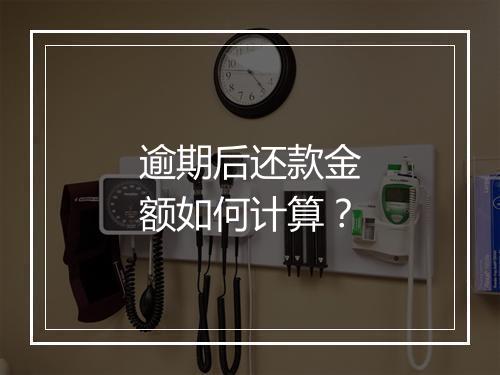 逾期后还款金额如何计算？