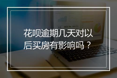 花呗逾期几天对以后买房有影响吗？