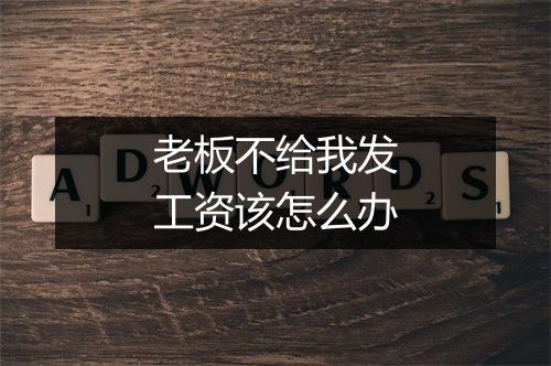 老板不给我发工资该怎么办
