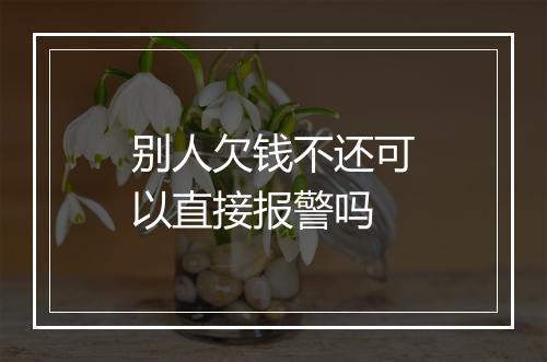 别人欠钱不还可以直接报警吗