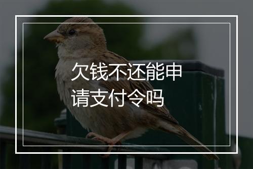 欠钱不还能申请支付令吗