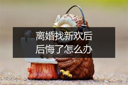 离婚找新欢后后悔了怎么办