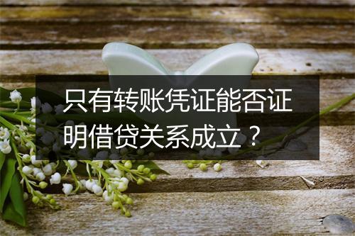 只有转账凭证能否证明借贷关系成立？