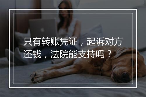 只有转账凭证，起诉对方还钱，法院能支持吗？