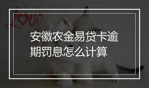 安徽农金易贷卡逾期罚息怎么计算