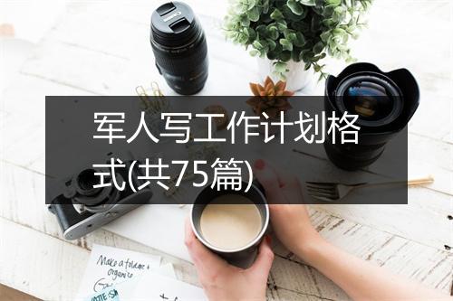 军人写工作计划格式(共75篇)