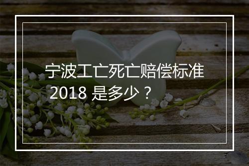 宁波工亡死亡赔偿标准 2018 是多少？