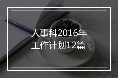 人事科2016年工作计划12篇
