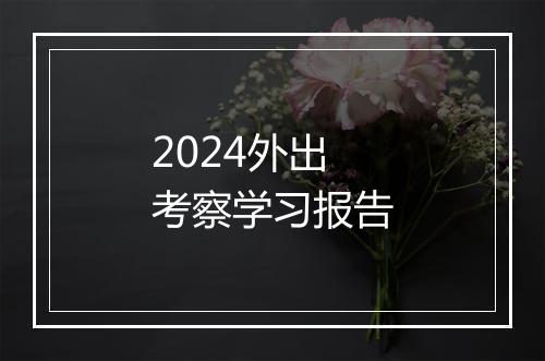 2024外出考察学习报告