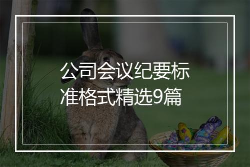 公司会议纪要标准格式精选9篇