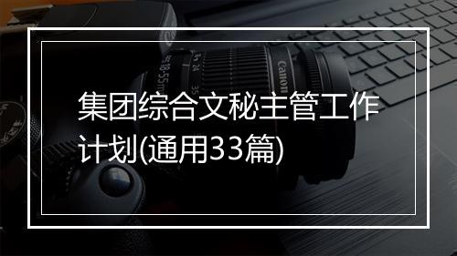 集团综合文秘主管工作计划(通用33篇)